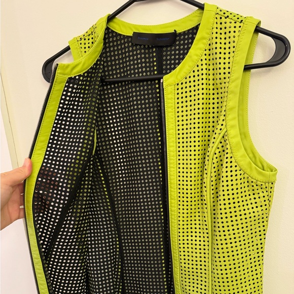 Proenza Schouler leather mid length green dress size 6 - Picture 4 of 11